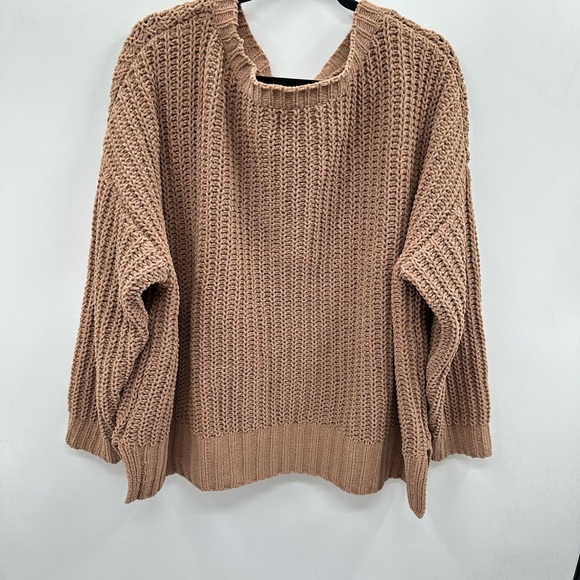 AMERICAN EAGLE Oversized green-brown large knit woman bohemian casual sweaters - Picture 12 of 16